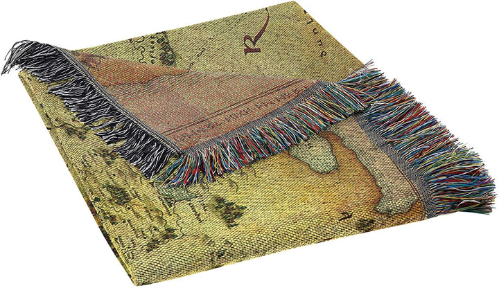Lord of the Rings Middle Earth Map Woven Tapestry Throw Blanket