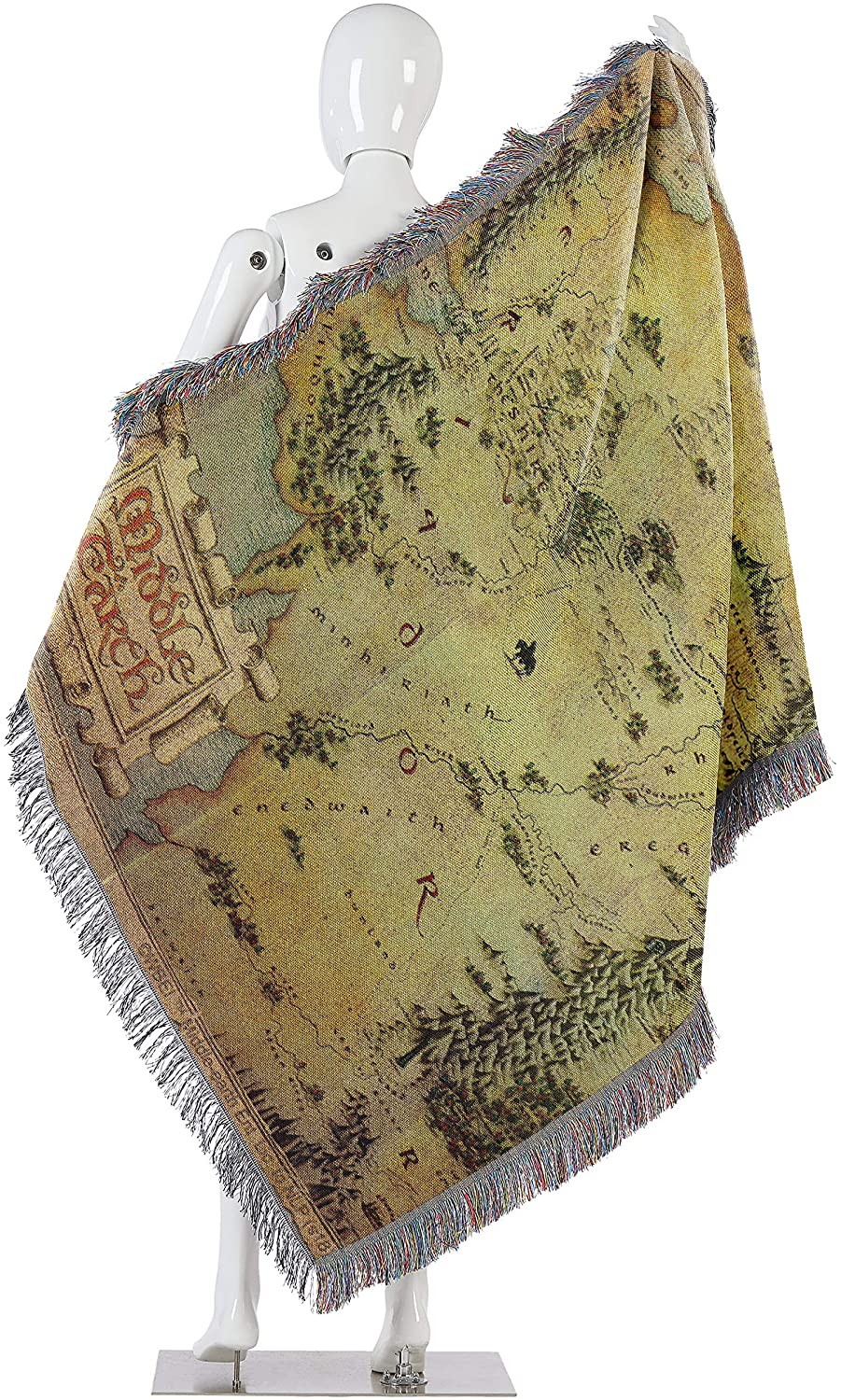 Lord of the Rings Middle Earth Map Woven Tapestry Throw Blanket