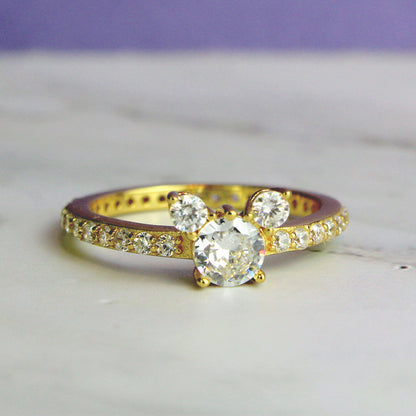 Mickey Mouse Head (Disney) Disney Couture CZ Crystal Claw-Set Ring