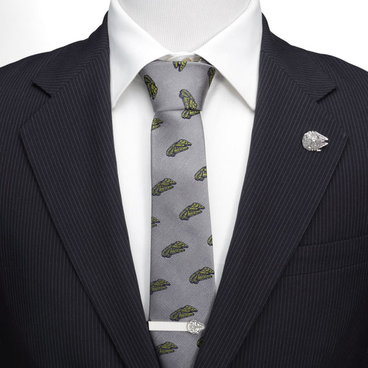 Millennium Falcon (Gray & Olive Green) Star Wars Fine Neck Tie
