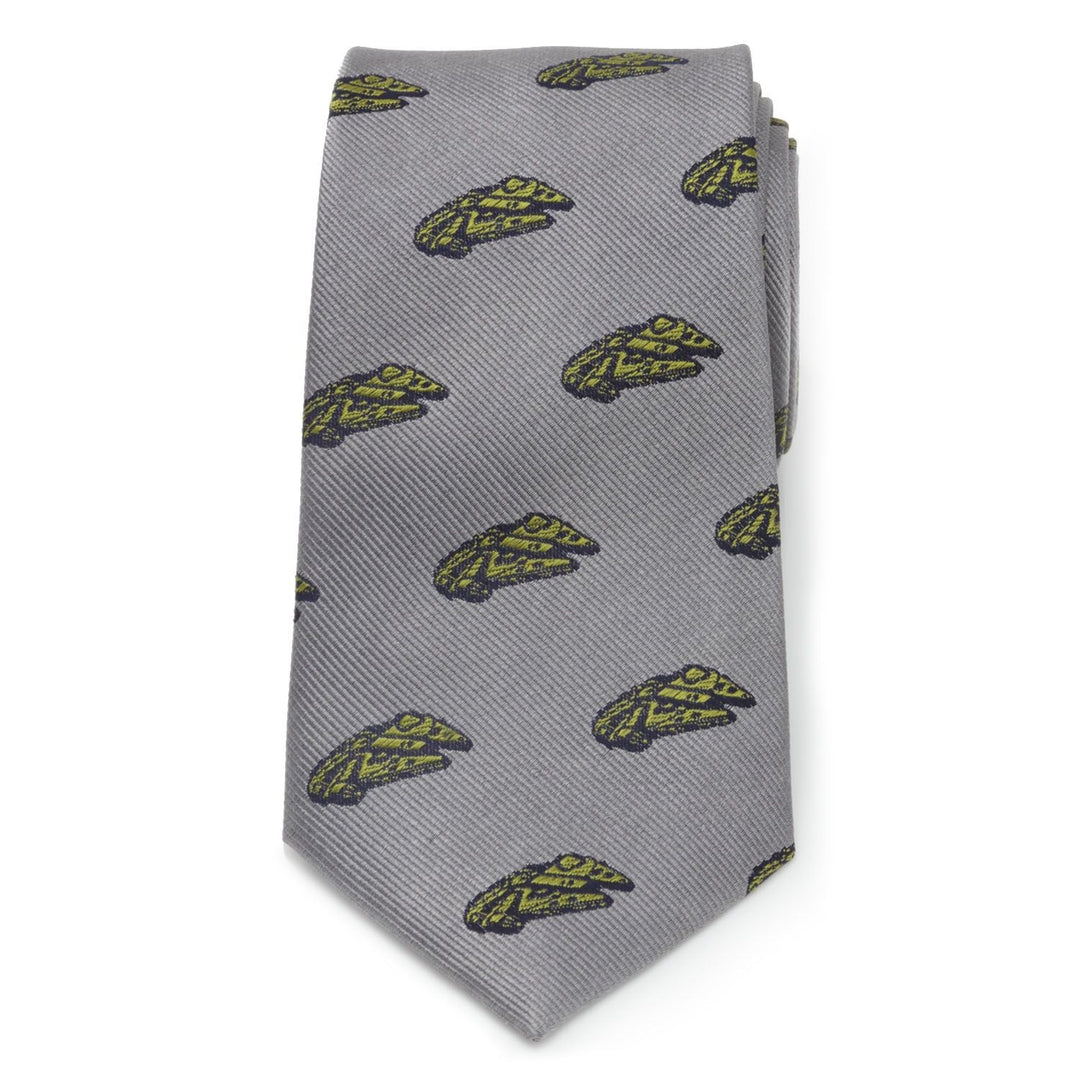 Millennium Falcon (Gray &amp; Olive Green) Star Wars Fine Neck Tie