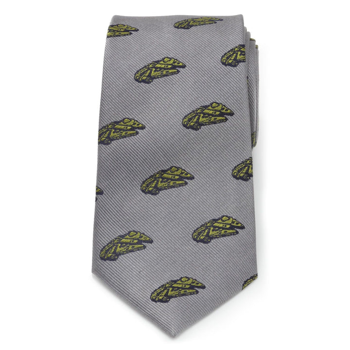 Millennium Falcon (Gray &amp; Olive Green) Star Wars Fine Neck Tie