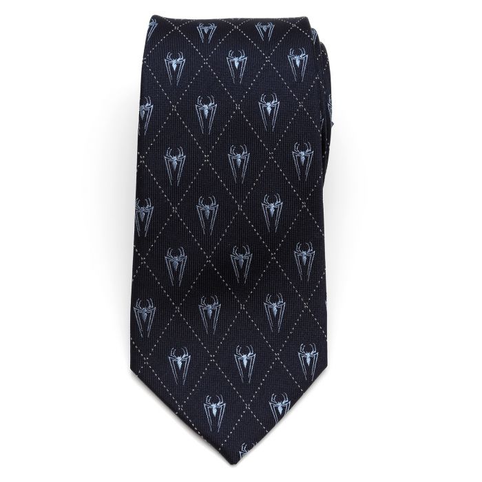 Marvel Spider-Man Emblem Navy Diamond Fine Necktie