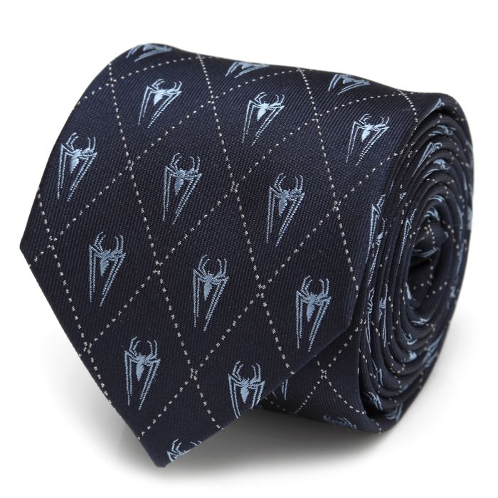 Marvel Spider-Man Emblem Navy Diamond Fine Necktie