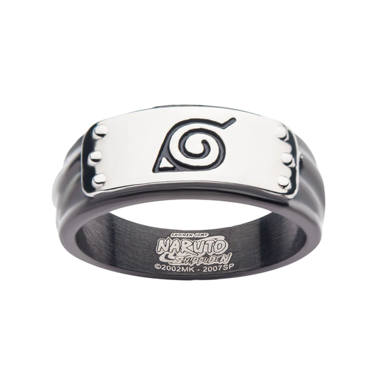 Hidden Leaf Village Headband (Naruto Shippuden) Stainless Steel Unisex Ring