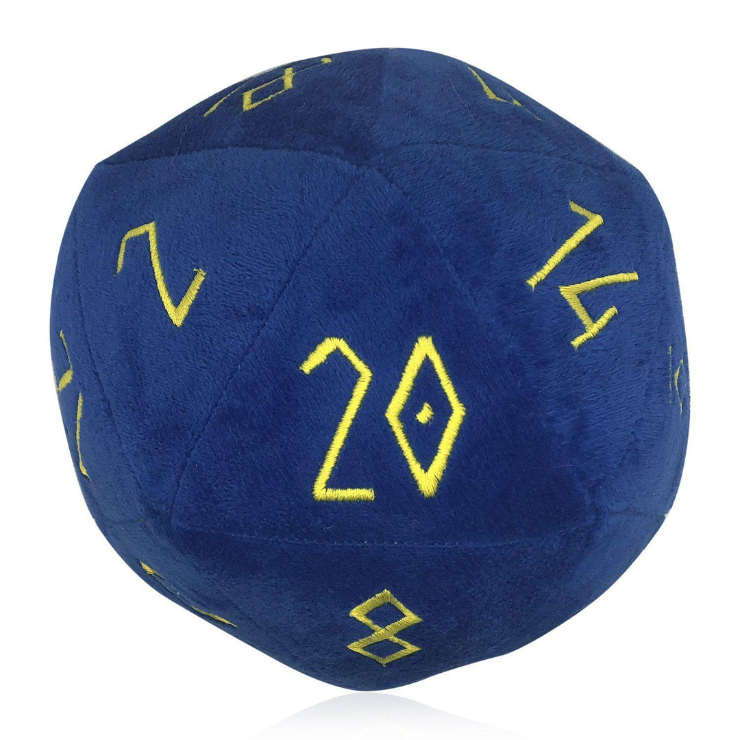 D20 Plush Dice 7" Blue