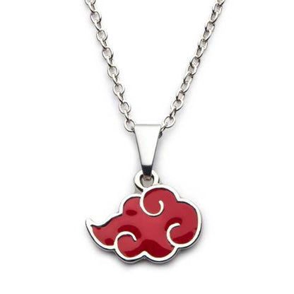 Naruto Akatsuki Red Cloud Enamel Necklace