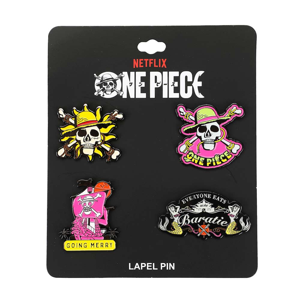 One Piece Luffy Straw Hat Crew Enamel Pin 4-Pack