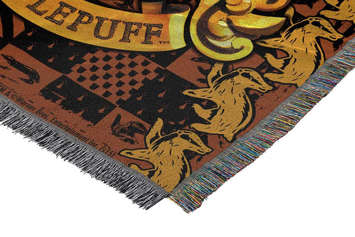 Harry Potter Hufflepuff Crest Woven Tapestry Throw Blanket