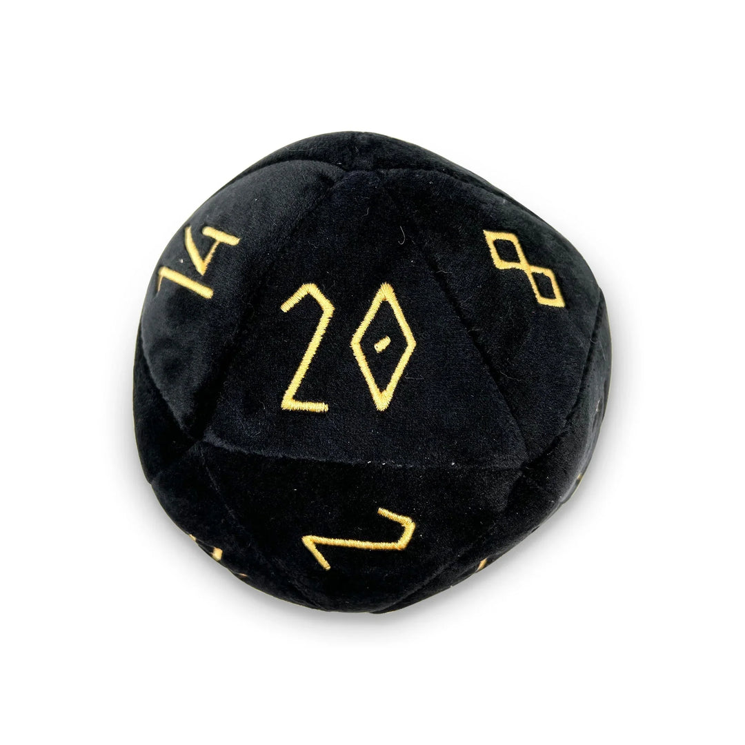 D20 Plush Dice 7" Black