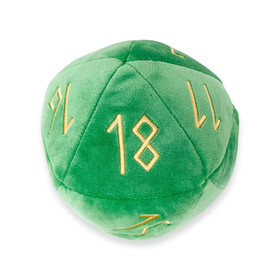 D20 Plush Dice 7" Green