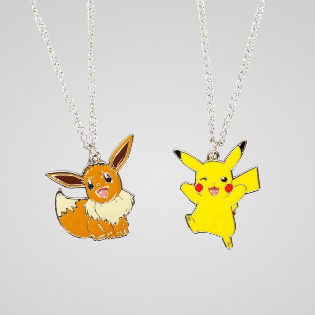 Pikachu &amp; Eevee Pokemon Magnetic Friendship Necklace Set