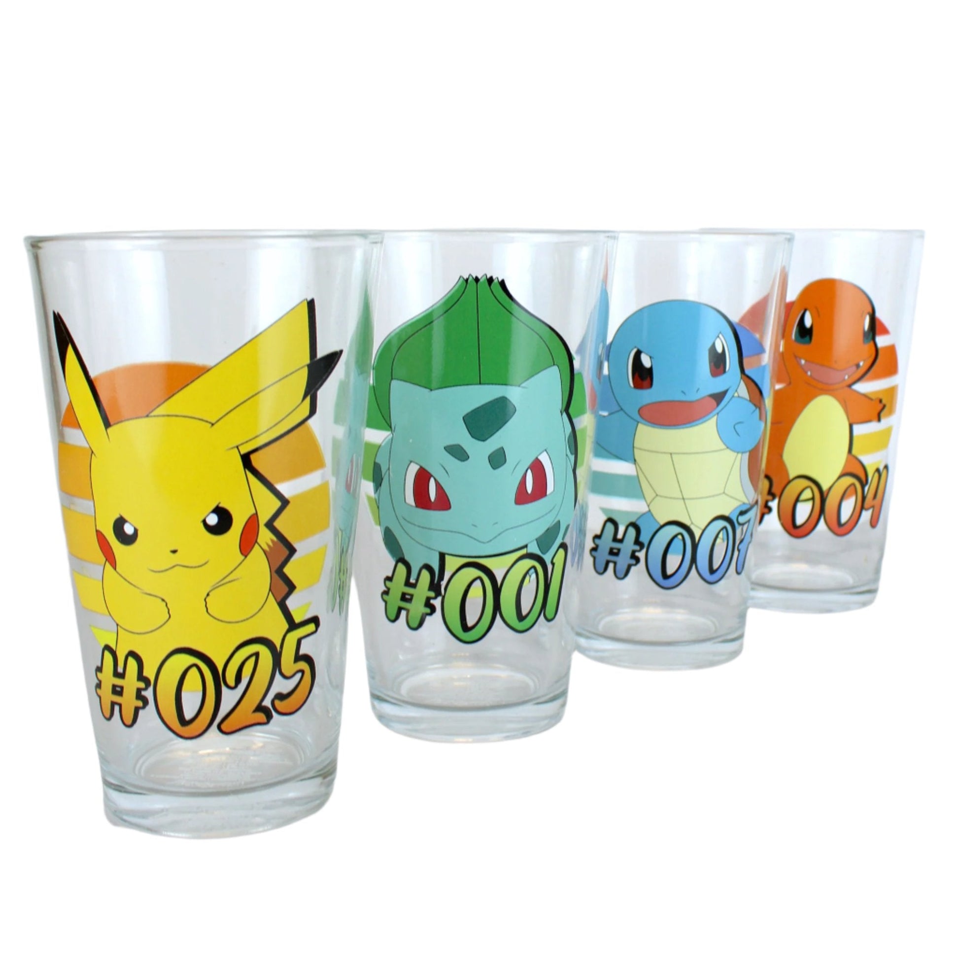 Pokemon Starter Gradients (Kanto Region) 16 oz. Glassware Set