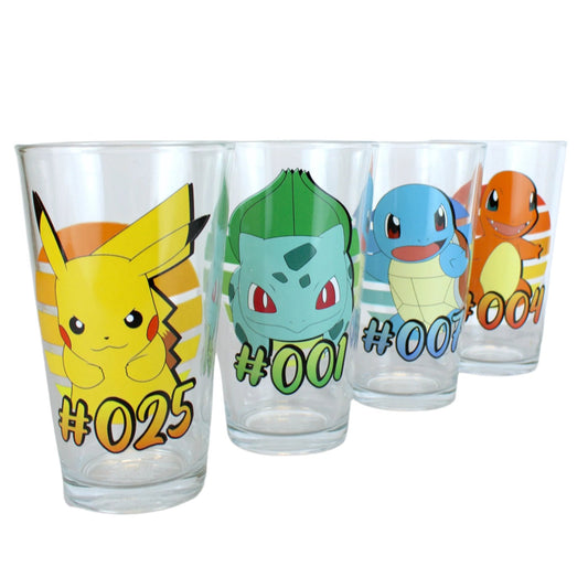 Pokemon Starter Gradients (Kanto Region) 16 oz. Glassware Set