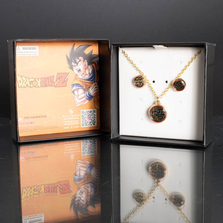 Dragon Ball Goku Necklace &amp; Stud Earring Set
