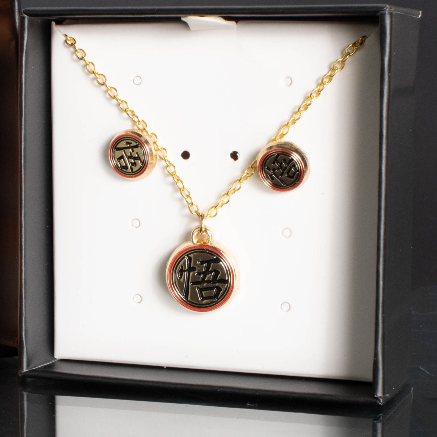 Dragon Ball Goku Necklace & Stud Earring Set