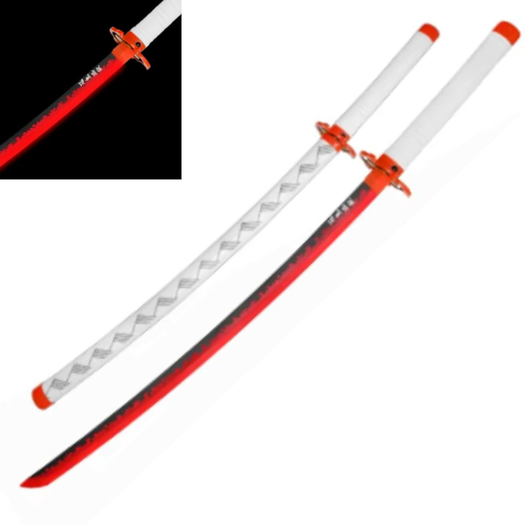 Rengoku Demon Slayer LED Lighted Katana Sword Prop with Scabbard