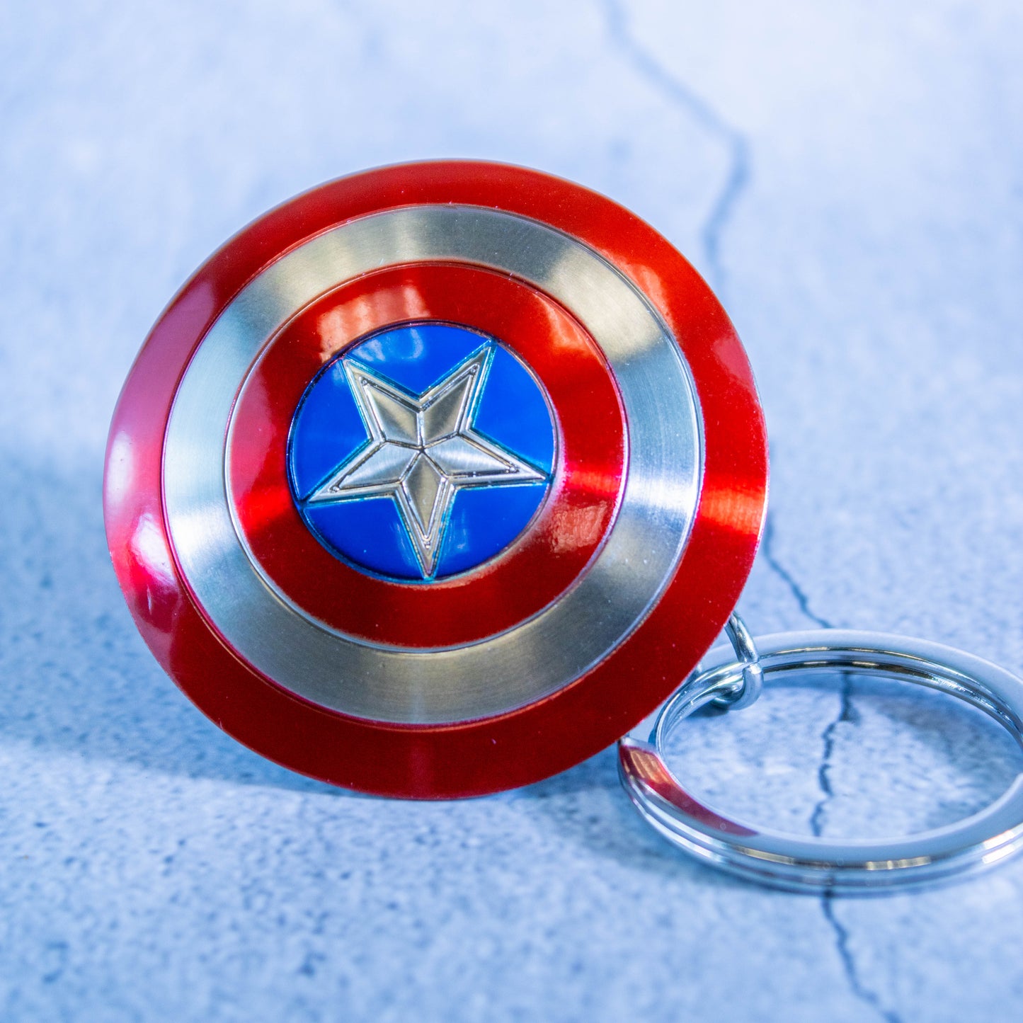 Captain America Shield Marvel Large Stainless Steel Keychain