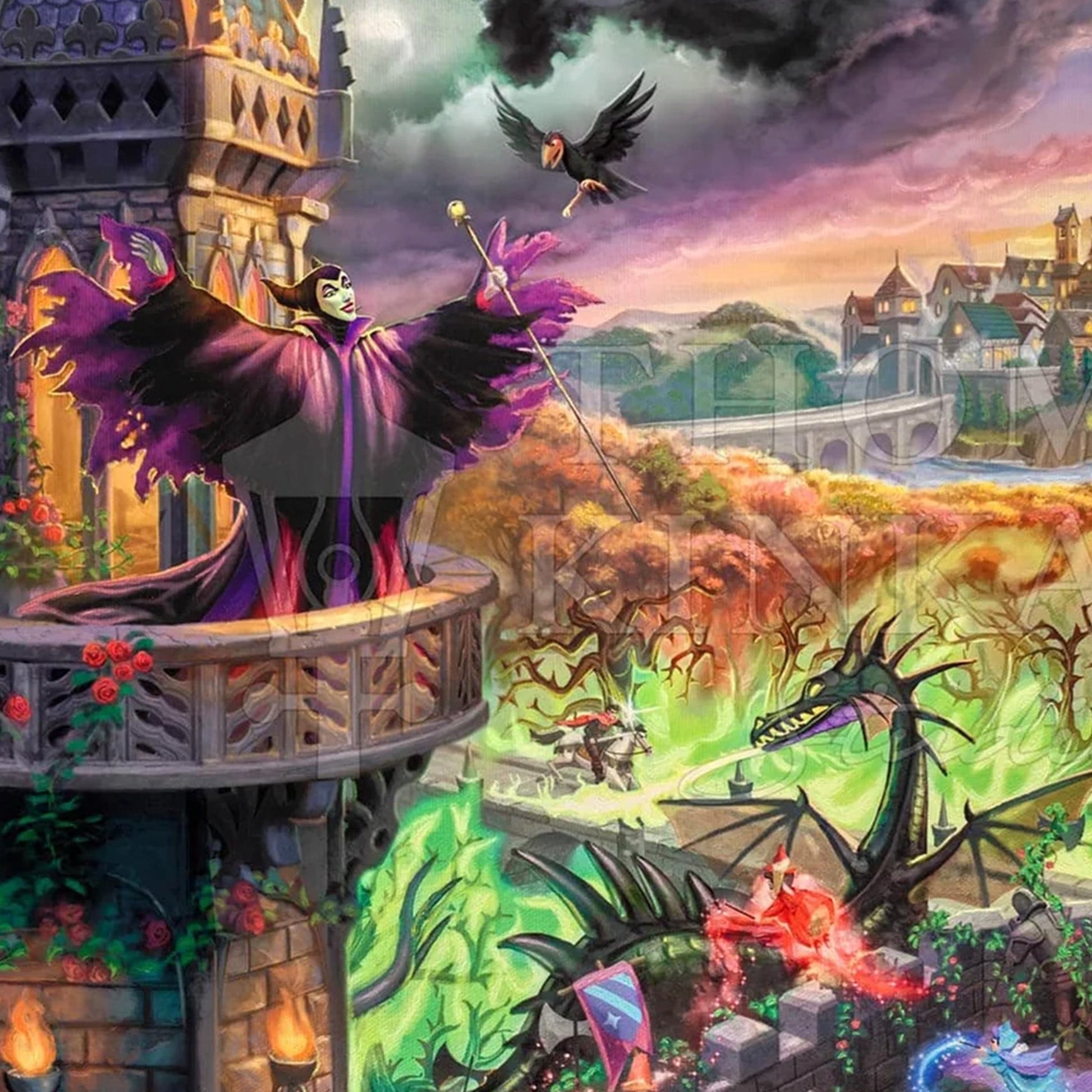 Sleeping Beauty's Maleficent Thomas Kinkade Framed Art Print