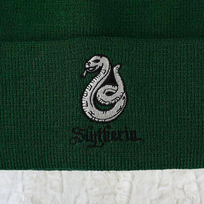 Harry Potter Slytherin Crest Embroidered Green Beanie Hat