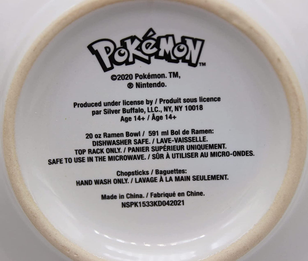 Snorlax Pokemon 5" Ceramic Ramen Bowl with Chopsticks