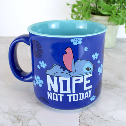 Stitch "Nope Not Today" (Lilo and Stitch) Disney 20oz. Ceramic Campfire Mug