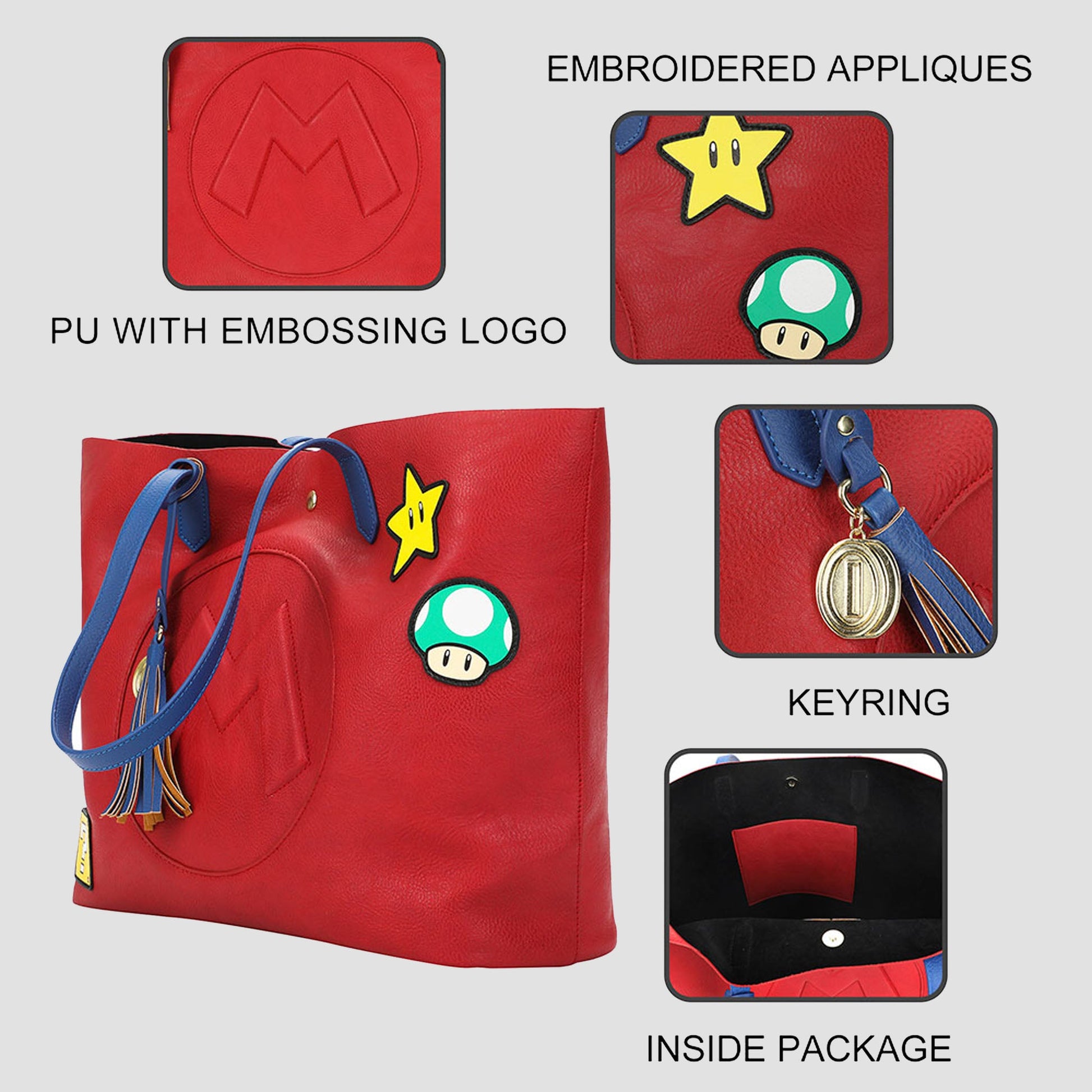 Super Mario Bros Patch Tote Bag
