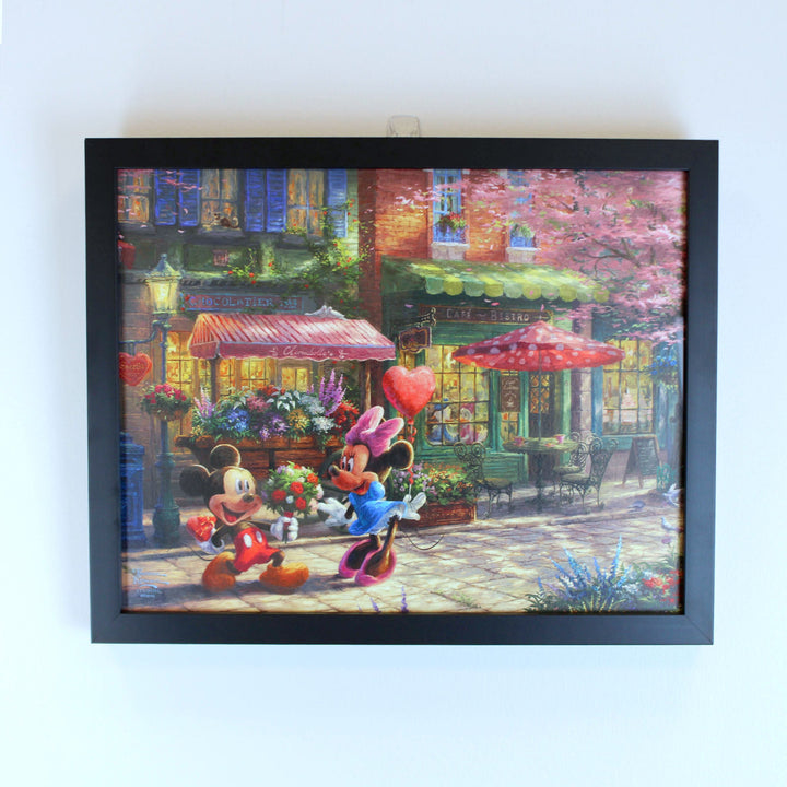Sweetheart Cafe (Mickey &amp; Minnie Mouse) Disney Thomas Kinkade Framed Art Print