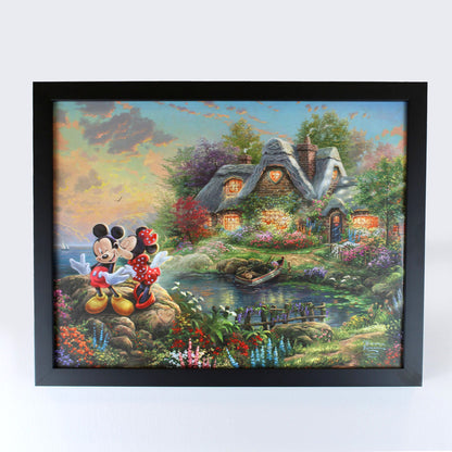 "Sweetheart Cove" (Disney) Mickey and Minnie Thomas Kinkade Framed Art Print