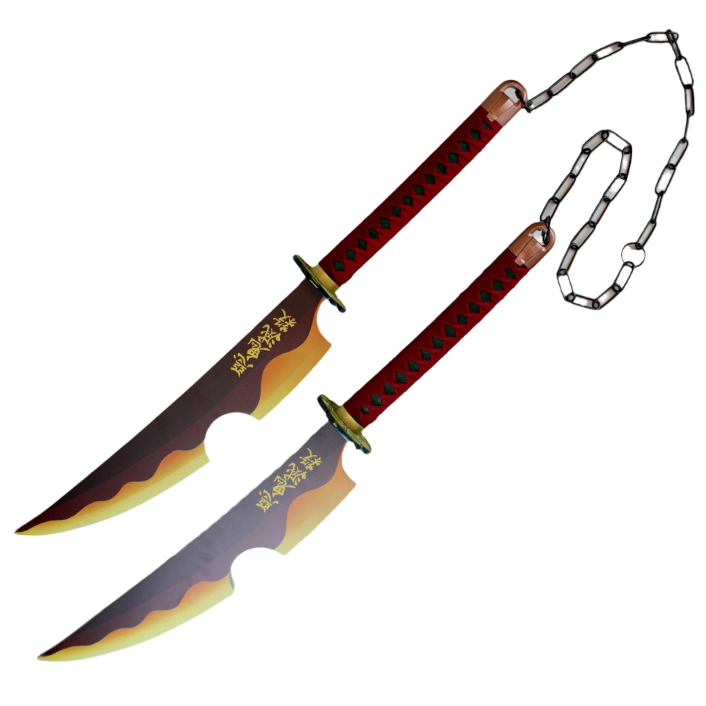Tengen Uzui Swords (Demon Slayer) Fire Orange Ver. Steel Replica Set of 2