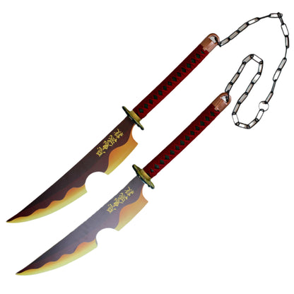 Tengen Uzui Swords (Demon Slayer) Fire Orange Ver. Steel Replica Set of 2