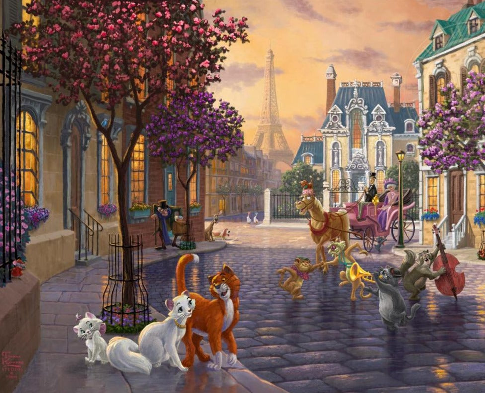 The Aristocats Disney Thomas Kinkade Framed Art Print