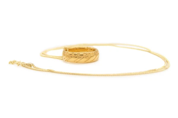 Lord of the Rings The One Ring 24K Gold Plated Bronze Necklace
