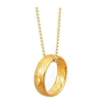 Lord of the Rings The One Ring 24K Gold Plated Bronze Necklace
