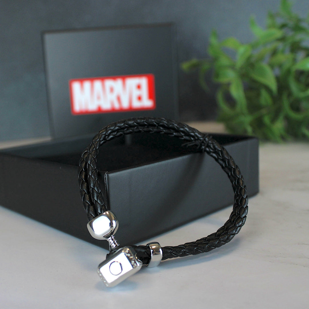 Thor Hammer Mjolnir Marvel Comics Leather Bracelet