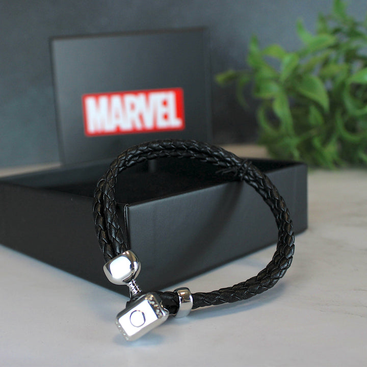 Thor Hammer Mjolnir Marvel Comics Leather Bracelet