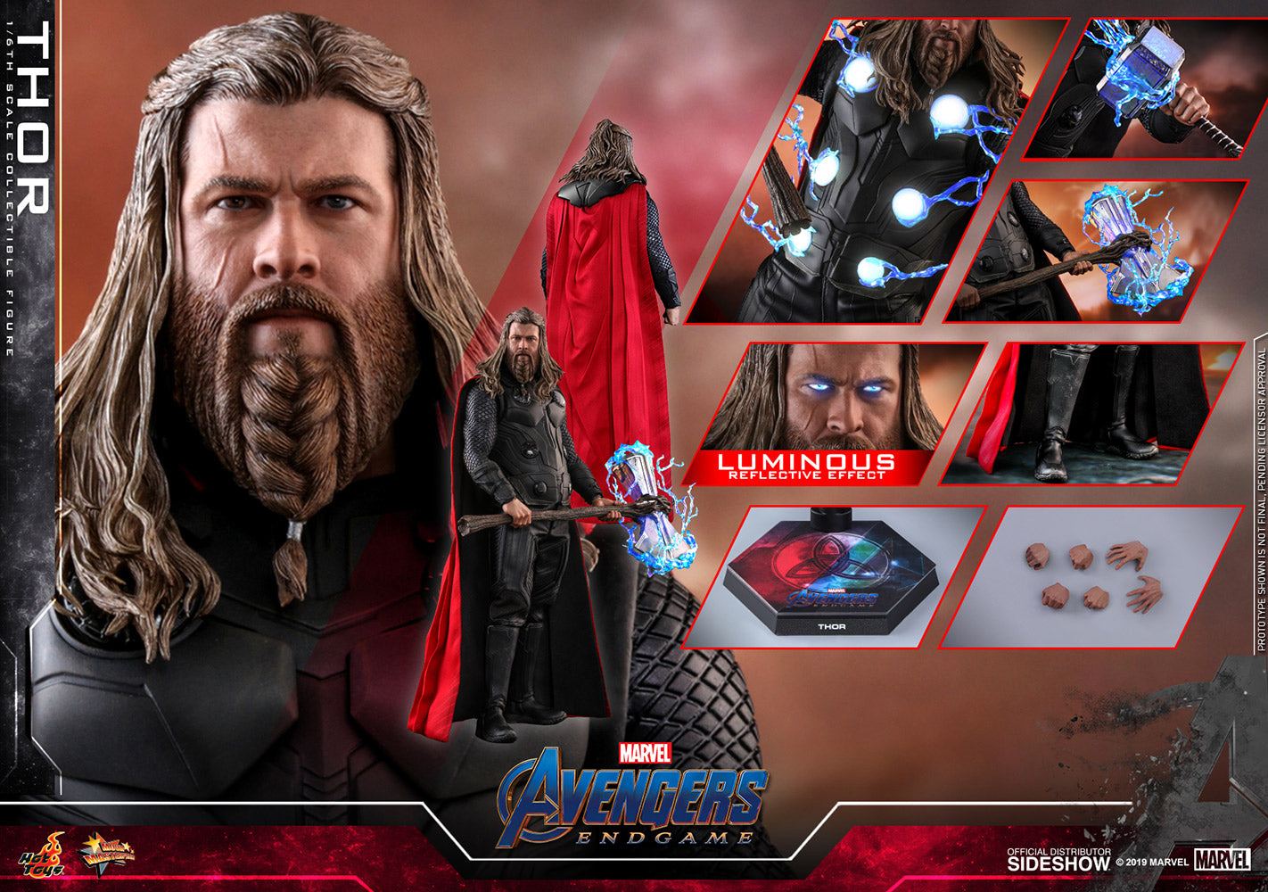 Thor Still Worthy The God of Thunder Avengers: Endgame Sideshow Hot Toys 1/6th Scale Figure