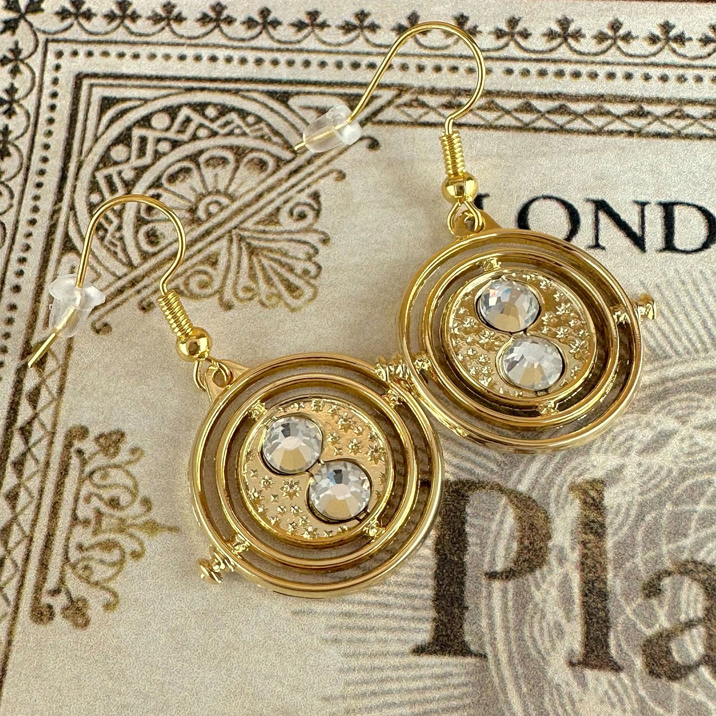 Harry Potter Time Turner Fixed-Pose Dangle Earrings