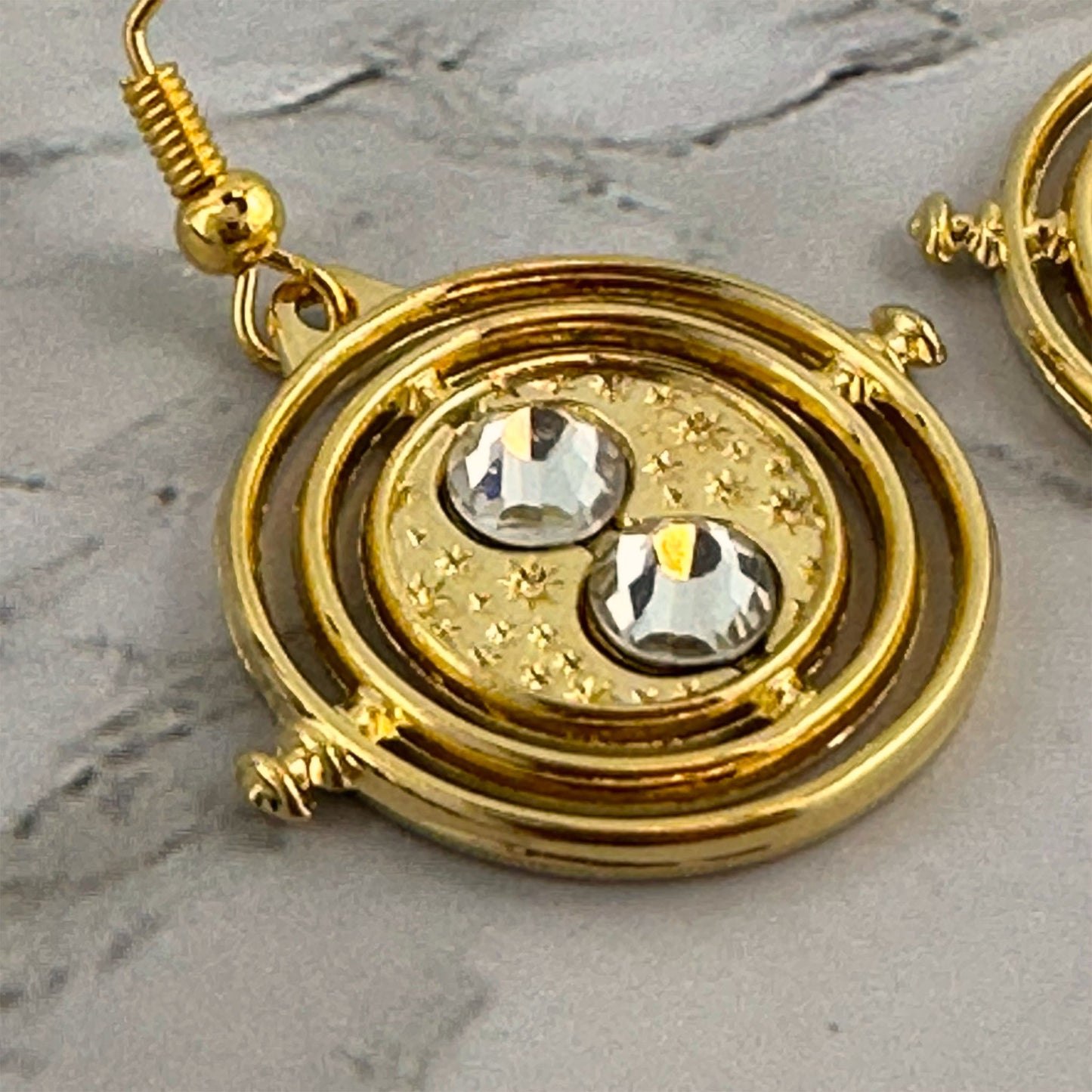 Harry Potter Time Turner Fixed-Pose Dangle Earrings