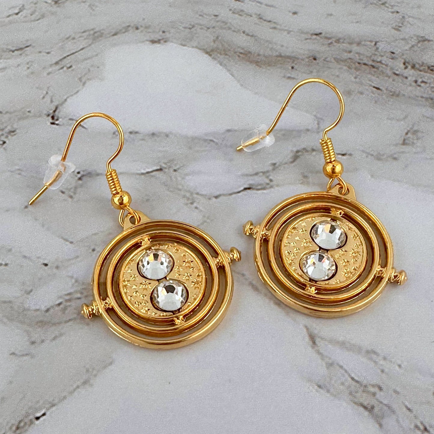 Harry Potter Time Turner Fixed-Pose Dangle Earrings
