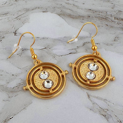 Harry Potter Time Turner Fixed-Pose Dangle Earrings