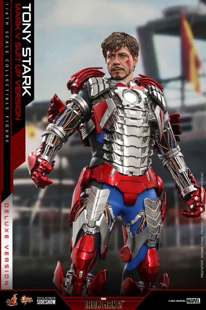 *Pre-Order* Tony Stark (Mark V Suit-Up Version) Marvel Deluxe Ver. 1:6 Figure by Hot Toys