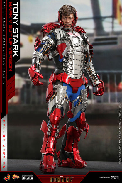 *Pre-Order* Tony Stark (Mark V Suit-Up Version) Marvel Deluxe Ver. 1:6 Figure by Hot Toys