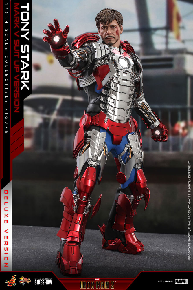 *Pre-Order* Tony Stark (Mark V Suit-Up Version) Marvel Deluxe Ver. 1:6 Figure by Hot Toys