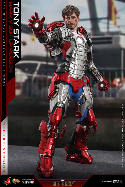 *Pre-Order* Tony Stark (Mark V Suit-Up Version) Marvel Deluxe Ver. 1:6 Figure by Hot Toys