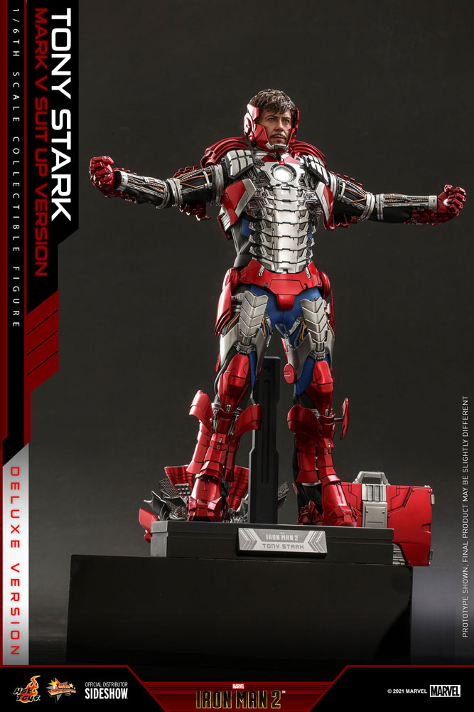 Tony Stark Mark V Suit-Up (Deluxe Ver.) Marvel Iron Man 2 1:6 Figure by Hot Toys