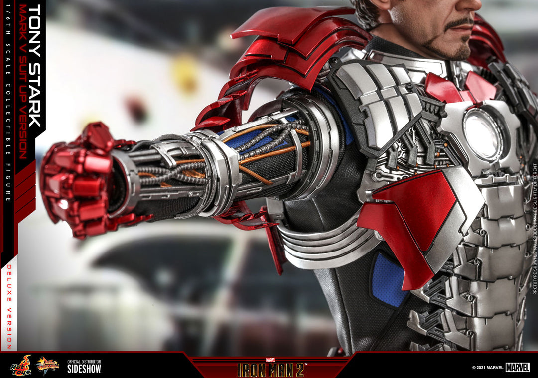 *Pre-Order* Tony Stark (Mark V Suit-Up Version) Marvel Deluxe Ver. 1:6 Figure by Hot Toys