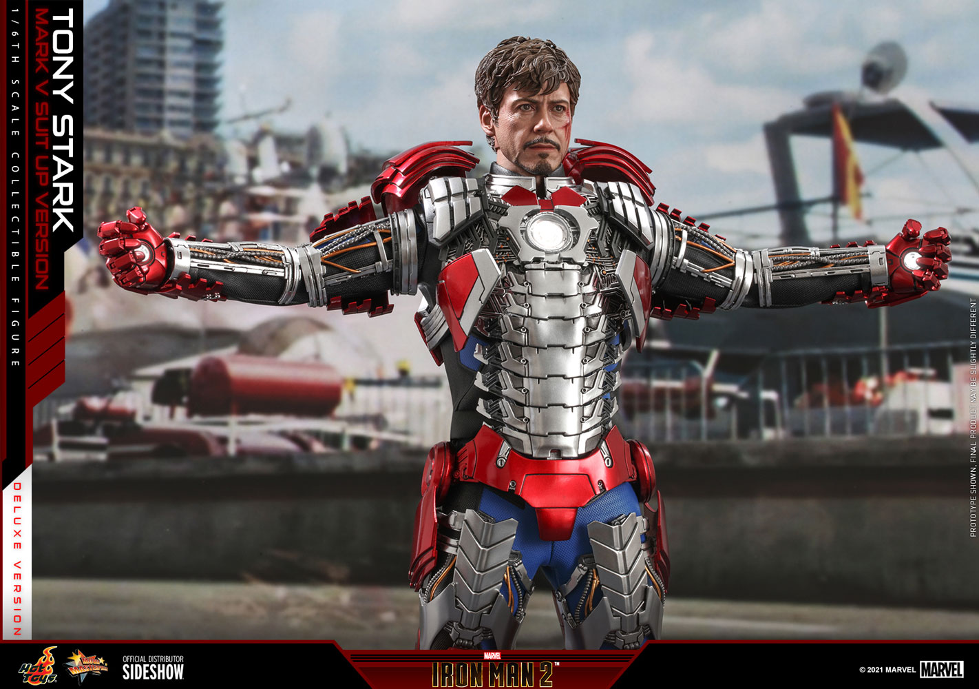 *Pre-Order* Tony Stark (Mark V Suit-Up Version) Marvel Deluxe Ver. 1:6 Figure by Hot Toys