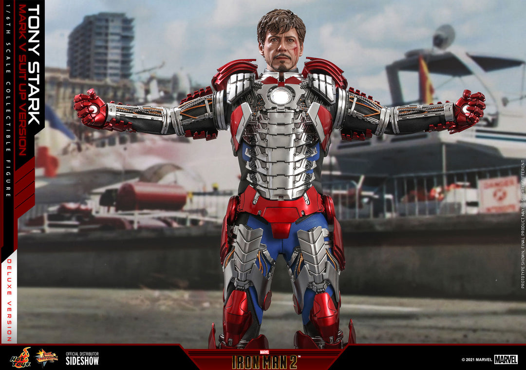 *Pre-Order* Tony Stark (Mark V Suit-Up Version) Marvel Deluxe Ver. 1:6 Figure by Hot Toys
