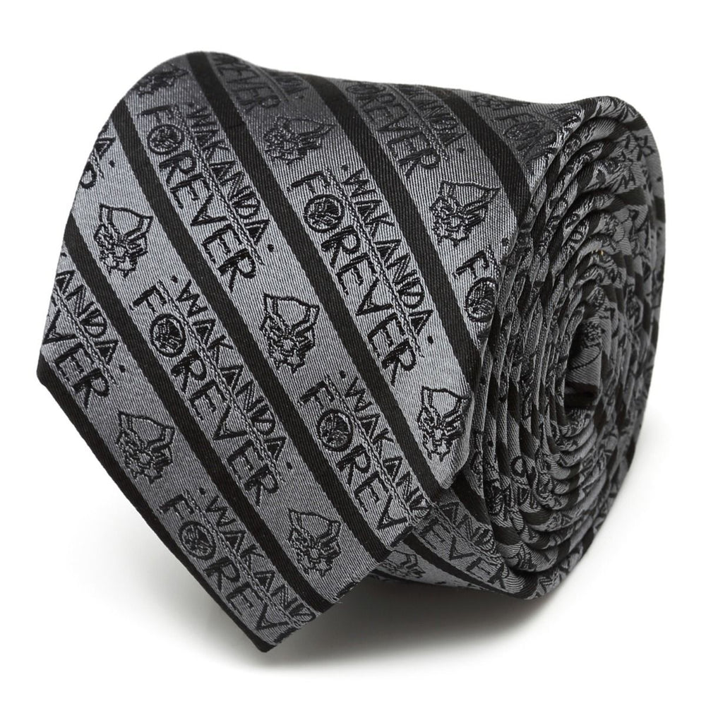 Wakanda Forever (Black Panther) Marvel Statement Stripe Fine Neck Tie